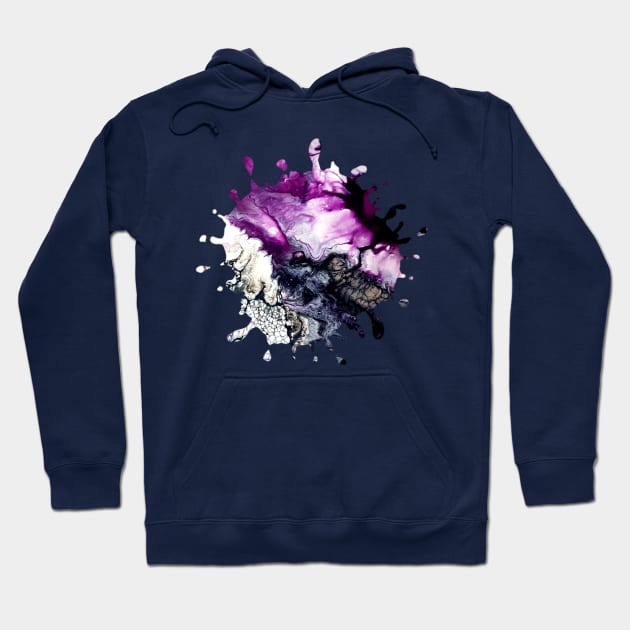 Purple Acrylic Pour Paint Splash Hoodie by Designs_by_KC